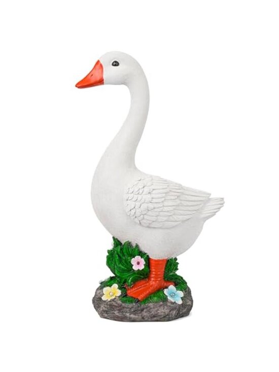 Other - 20 Inch Porch Goose Statue with Solar Garden Light Realistic Hand-Painted